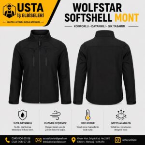 SOFTSHELL MONT SİYAH KAPŞONSUZ