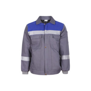 7*7 Gabardin İş Montu Kışlık Gri/Mavi