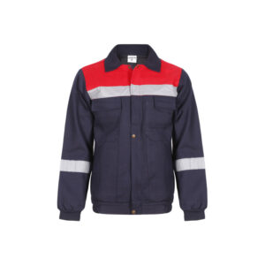 7*7 Gabardin İş Montu Kışlık Lacivert/Kırmızı