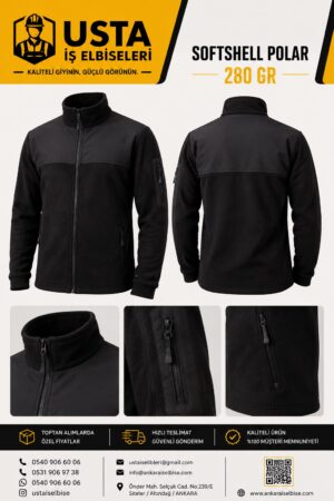 USTA İŞ SOFTSHELL POLAR MONT SİYAH