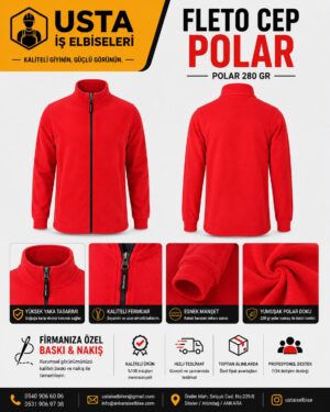 USTA İŞ FLETO CEP POLAR MONT KIRMIZI