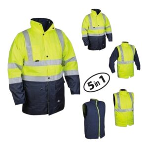 5İN1 Reflektörlü Parka & Kaban Sarı-Lacivert