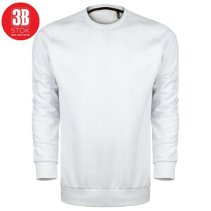 3B 3 İPLİK SIFIR YAKA PREMIUM ŞARDONSUZ SWEAT BEYAZ