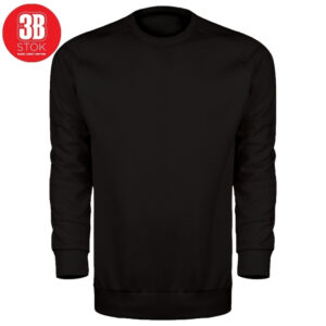 3B 3 İPLİK SIFIR YAKA PREMIUM ŞARDONSUZ SWEAT SİYAH