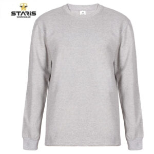 BASIC İKİ İPLİK BİSİKLET YAKA SWEATSHİRT GRİ
