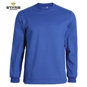 BASIC İKİ İPLİK BİSİKLET YAKA SWEATSHİRT SAKS MAVİSİ