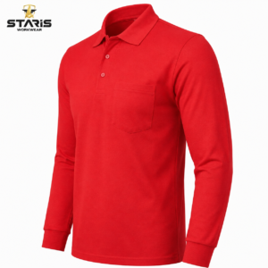 BASIC İKİ İPLİK POLO YAKA SWEATSHİRT KIRMIZI