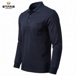 BASIC İKİ İPLİK POLO YAKA SWEATSHİRT LACİVERT