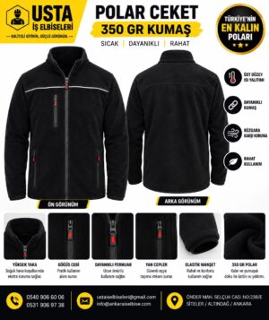 USTA İŞ 350 GR POLAR SİYAH